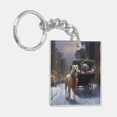 アメリカ(犬)スタッフォードクリスマスフェスティバルシーズン キーホルダー (正面左)