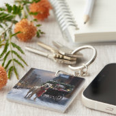 アメリカ(犬)スタッフォードクリスマスフェスティバルシーズン キーホルダー (正面右)