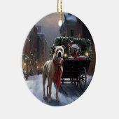 アメリカ（犬）スタッフォードクリスマスフェスティバルシーズン セラミックオーナメント (右)