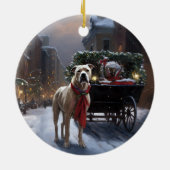 アメリカ（犬）スタッフォードクリスマスフェスティバルシーズン セラミックオーナメント (裏面)