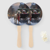 アメリカ（犬）スタッフォードクリスマスフェスティバルシーズン ハンドファン (正面&裏面)