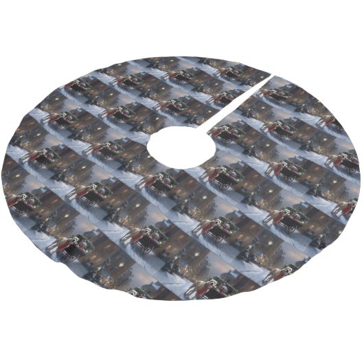 アメリカ(犬)スタッフォードクリスマスフェスティバルシーズン ブラッシュドポリエステルツリースカート (アングル)