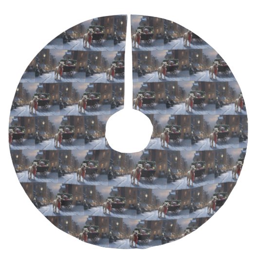 アメリカ(犬)スタッフォードクリスマスフェスティバルシーズン ブラッシュドポリエステルツリースカート (正面)