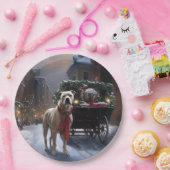 アメリカ（犬）スタッフォードクリスマスフェスティバルシーズン ペーパープレート (パーティー)