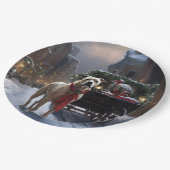 アメリカ（犬）スタッフォードクリスマスフェスティバルシーズン ペーパープレート (アングル)