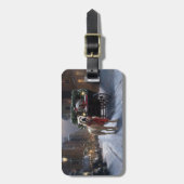 アメリカ（犬）スタッフォードクリスマスフェスティバルシーズン ラゲッジタグ (正面縦)