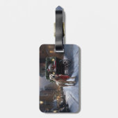 アメリカ（犬）スタッフォードクリスマスフェスティバルシーズン ラゲッジタグ (裏面縦)