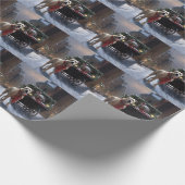 アメリカ（犬）スタッフォードクリスマスフェスティバルシーズン ラッピングペーパー (角)