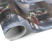 アメリカ（犬）スタッフォードクリスマスフェスティバルシーズン ラッピングペーパー (ロールコーナー)