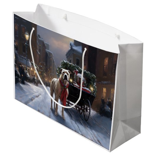 アメリカ(犬)スタッフォードクリスマスフェスティバルシーズン ラージペーパーバッグ (裏面アングル)