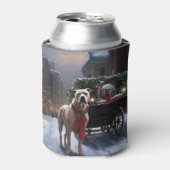 アメリカ（犬）スタッフォードクリスマスフェスティバルシーズン 缶クーラー (缶正面)
