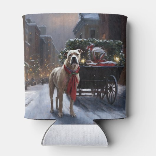 アメリカ(犬)スタッフォードクリスマスフェスティバルシーズン 缶クーラー (裏面)