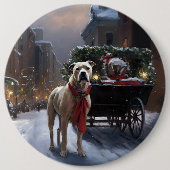 アメリカ(犬)スタッフォードクリスマスフェスティバルシーズン 缶バッジ (正面)