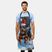 アメリカ（犬）スタッフォードクリスマスフェスティバルスノー エプロン (着用した状態)