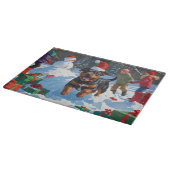 アメリカ（犬）スタッフォードクリスマスフェスティバルスノー カッティングボード (角)