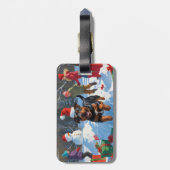 アメリカ（犬）スタッフォードクリスマスフェスティバルスノー ラゲッジタグ (裏面縦)