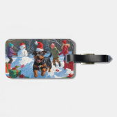 アメリカ（犬）スタッフォードクリスマスフェスティバルスノー ラゲッジタグ (裏面横)
