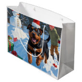 アメリカ（犬）スタッフォードクリスマスフェスティバルスノー ラージペーパーバッグ (裏面アングル)