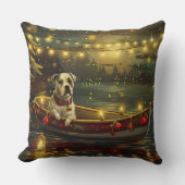 アメリカ（犬）スタッフォードクリスマスフェスティバル航海 クッション (正面)