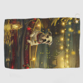 アメリカ（犬）スタッフォードクリスマスフェスティバル航海 ゴルフタオル (横)