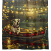 アメリカ(犬)スタッフォードクリスマスフェスティバル航海 シャワーカーテン (正面)