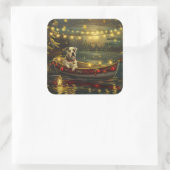 アメリカ（犬）スタッフォードクリスマスフェスティバル航海 スクエアシール (バッグ)