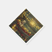 アメリカ(犬)スタッフォードクリスマスフェスティバル航海 スタンダードカクテルナプキン (角)