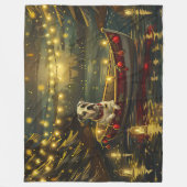 アメリカ（犬）スタッフォードクリスマスフェスティバル航海 フリースブランケット (正面)