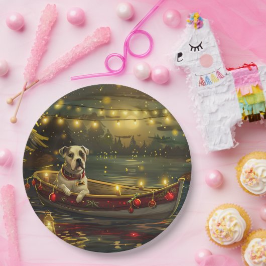 アメリカ（犬）スタッフォードクリスマスフェスティバル航海 ペーパープレート (パーティー)