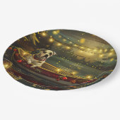 アメリカ（犬）スタッフォードクリスマスフェスティバル航海 ペーパープレート (アングル)