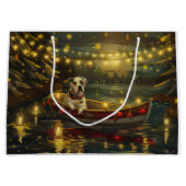 アメリカ（犬）スタッフォードクリスマスフェスティバル航海 ラージペーパーバッグ (正面)