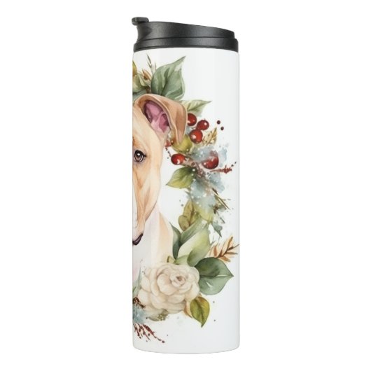 アメリカ(犬)スタッフォードクリスマスリースフェスティバル タンブラー (回転右)