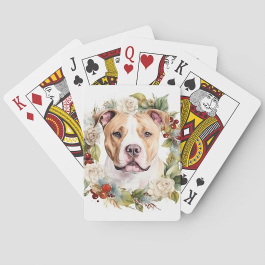 アメリカ（犬）スタッフォードクリスマスリースフェスティバル トランプ (裏面)