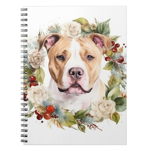 アメリカ(犬)スタッフォードクリスマスリースフェスティバル ノートブック (正面)