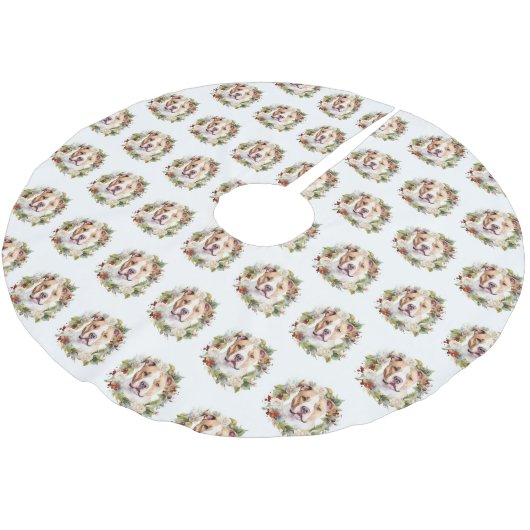 アメリカ(犬)スタッフォードクリスマスリースフェスティバル ブラッシュドポリエステルツリースカート (アングル)