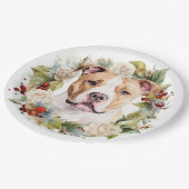 アメリカ（犬）スタッフォードクリスマスリースフェスティバル ペーパープレート (アングル)