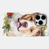アメリカ（犬）スタッフォードクリスマスリースフェスティバル Case-Mate iPhoneケース (裏面 (横))