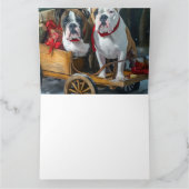 アメリカ(犬)スタッフォードスノウィースリークリスマス カード (内部)