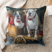 アメリカ(犬)スタッフォードスノウィースリークリスマス クッション (ブランケット)