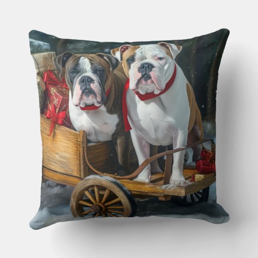 アメリカ(犬)スタッフォードスノウィースリークリスマス クッション (裏面)