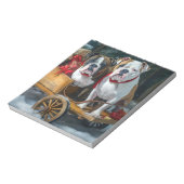 アメリカ（犬）スタッフォードスノウィースリークリスマス ノートパッド (回転)