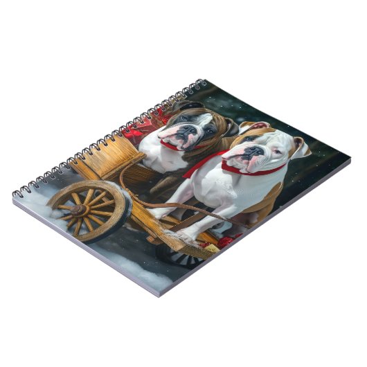 アメリカ(犬)スタッフォードスノウィースリークリスマス ノートブック (左側)