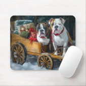 アメリカ（犬）スタッフォードスノウィースリークリスマス マウスパッド (マウス)