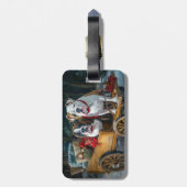 アメリカ（犬）スタッフォードスノウィースリークリスマス ラゲッジタグ (裏面縦)