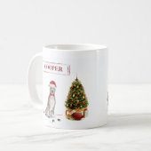 アメリカ（犬）スタッフォードテリアおもしろいークリスマスドッグ コーヒーマグカップ (正面左)