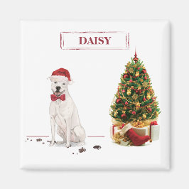 アメリカ（犬）スタッフォードテリアおもしろいークリスマスドッグ マグネット