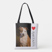 アメリカ(犬)スタッフォードテリアのトート トートバッグ (裏面)