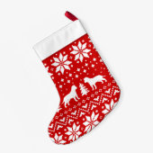 アメリカ（犬）スタッフォードテリアはAmStaffのシルエットを描きます スモールクリスマスストッキング (裏面 (吊り時))