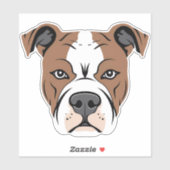 アメリカ（犬）スタッフォードテリアアムスタッフドッグ顔 シール (シート)