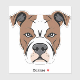 アメリカ（犬）スタッフォードテリアアムスタッフドッグ顔 シール